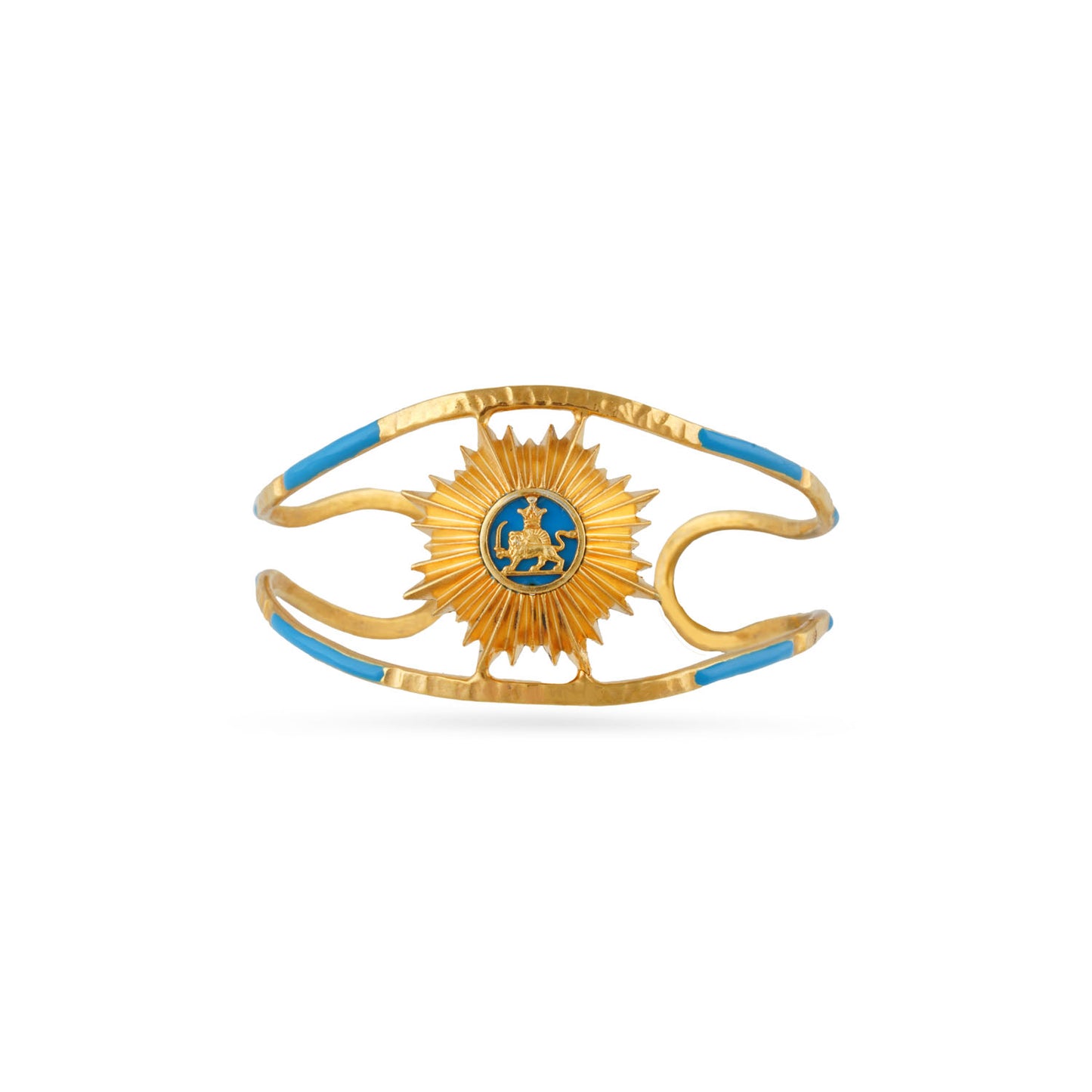 Imperial Sun & Lion Cuff Bracelet