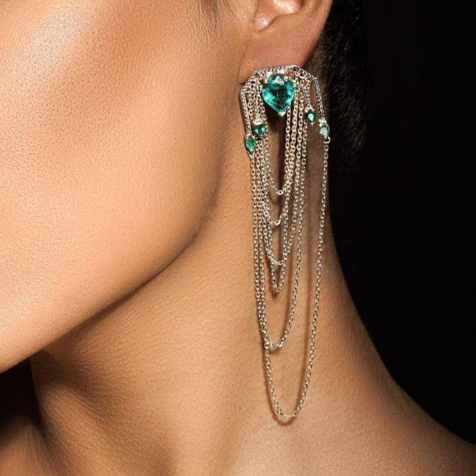 SHIRAZ, Multicolor Gemstone Gold-Plated Earrings for Women