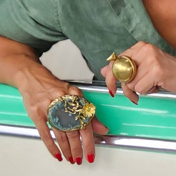 Handmade Brass Bird Ring Morghe Eshgh – Artistic Jewelry