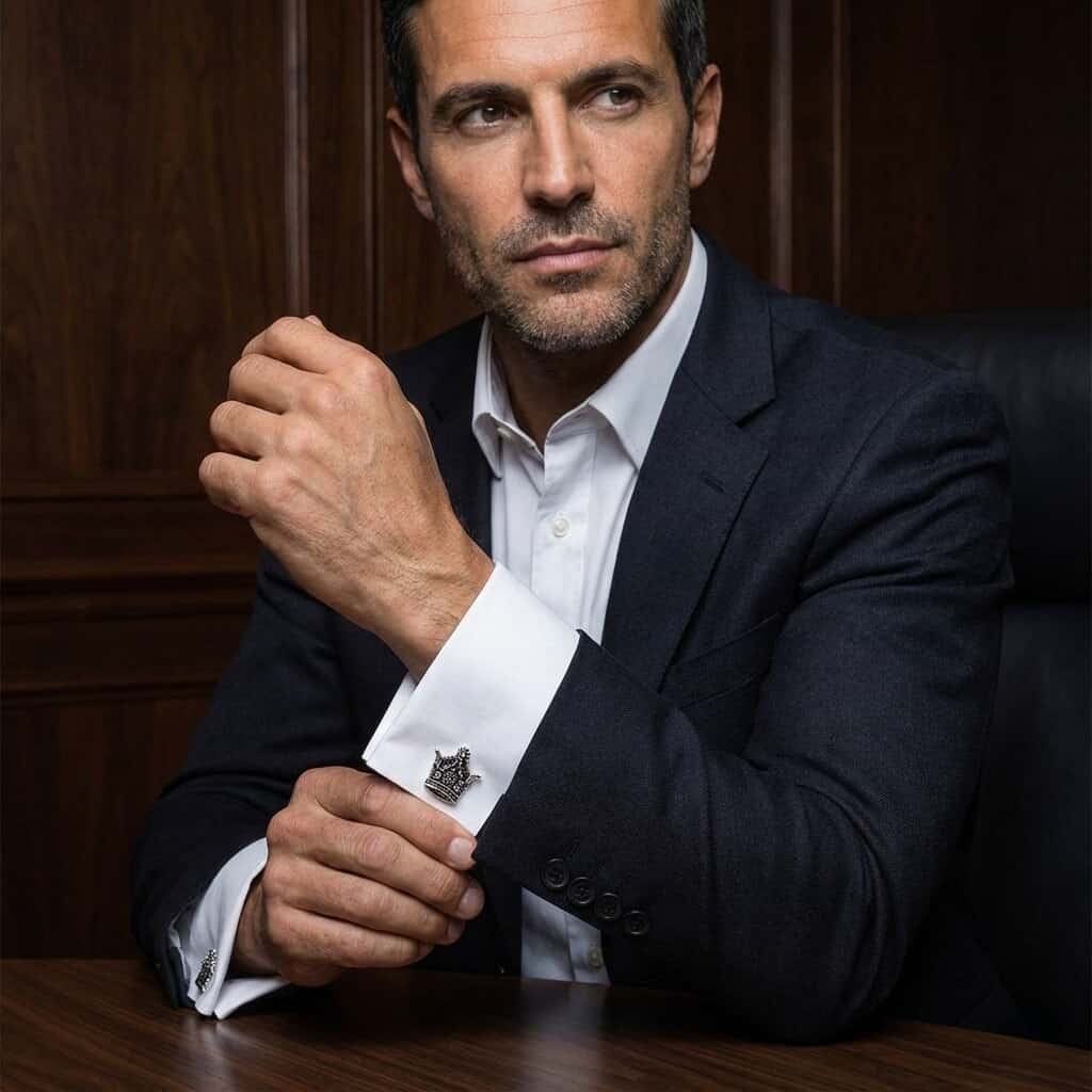 Iranian Persian Pahlavi Kingdom Crown Cufflinks Art Persia Farsi Gift