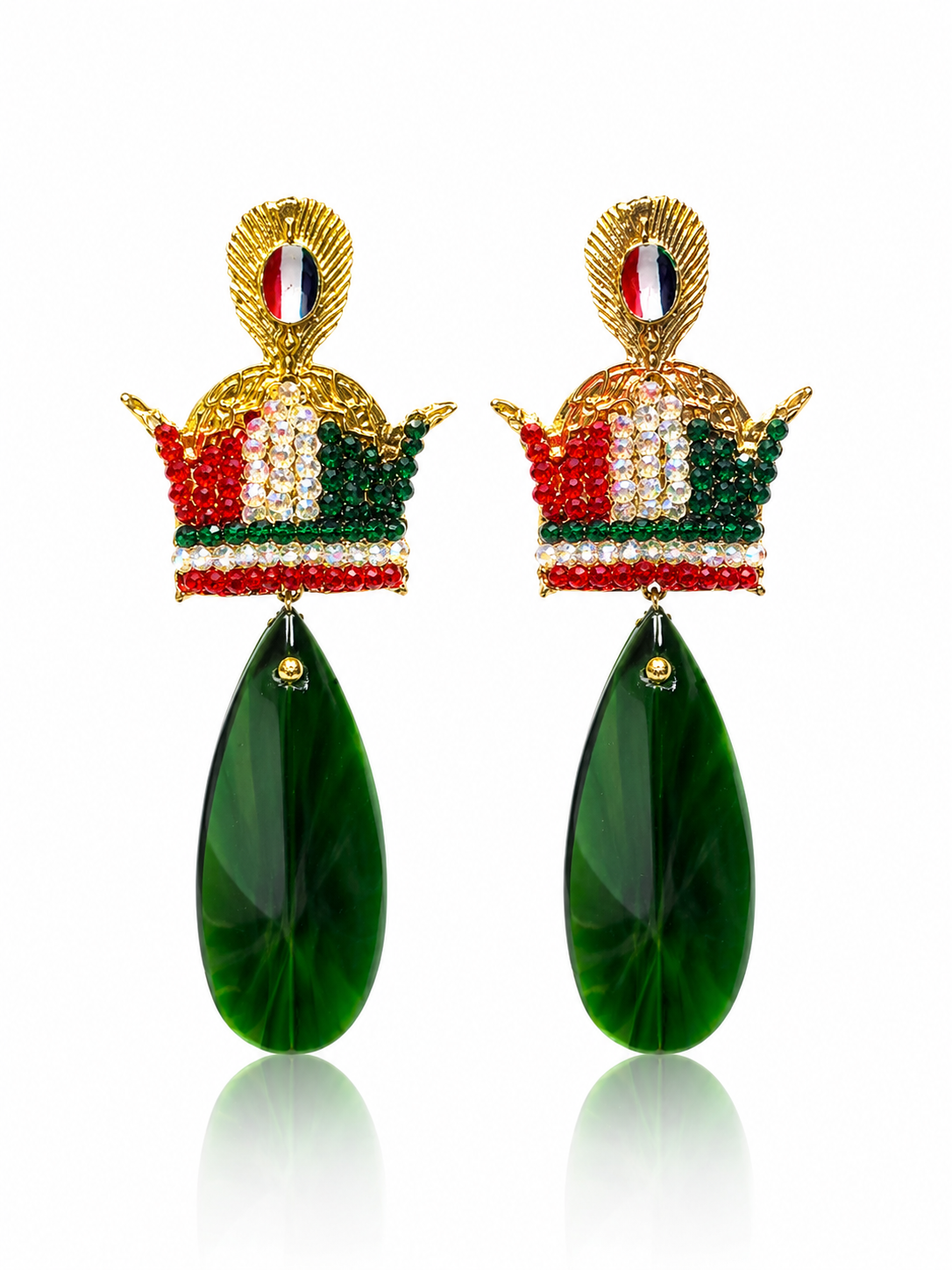 Handmade Agate Lion & Sun Earrings | Pahlavi-Inspired Persian Statement Jewelry | Baharnaz Gallery
