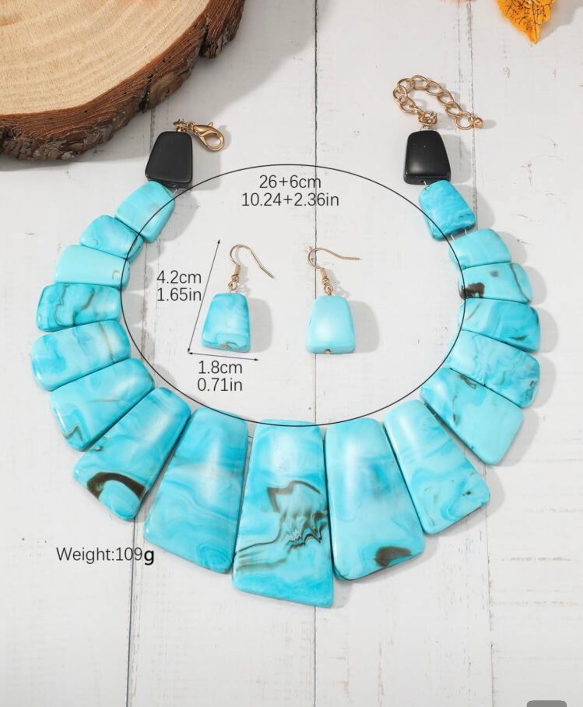 set Luxury & Shiny Gemstone-like Fluid Style Necklace & Earrings Set Suitable For Women Daily Wear, Evening Party, Birthday Gift
