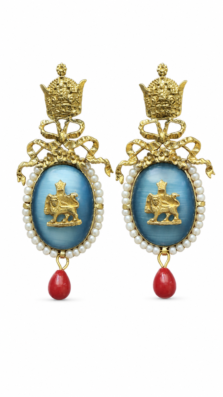 PERSIAN GOLF, Cerulean Odyssey Enamel Earrings For Girls and Women