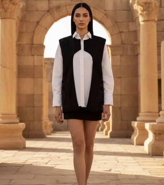 Ravaagh Persian Calligraphy Vest | Modern Persian Cultural Fashion