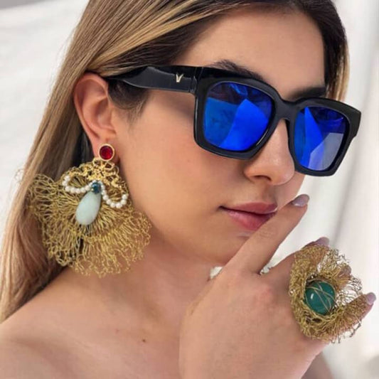 Nestled Green Opal Nest Ring