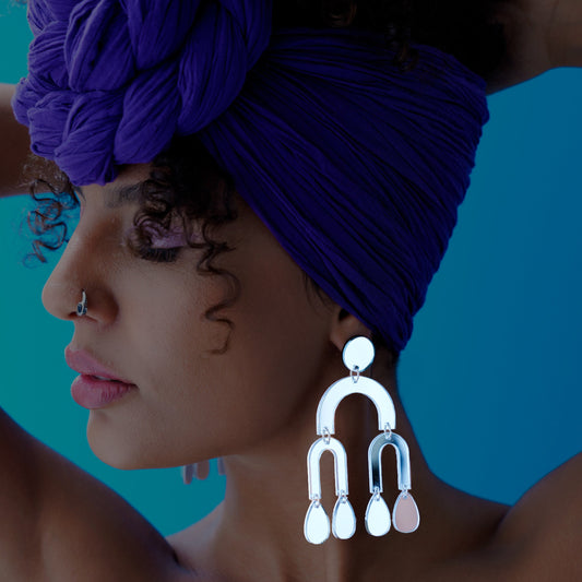 SHANTIA, Handmade Mirror Earrings with Vintage-Contemporary Elegance for Girls and Women