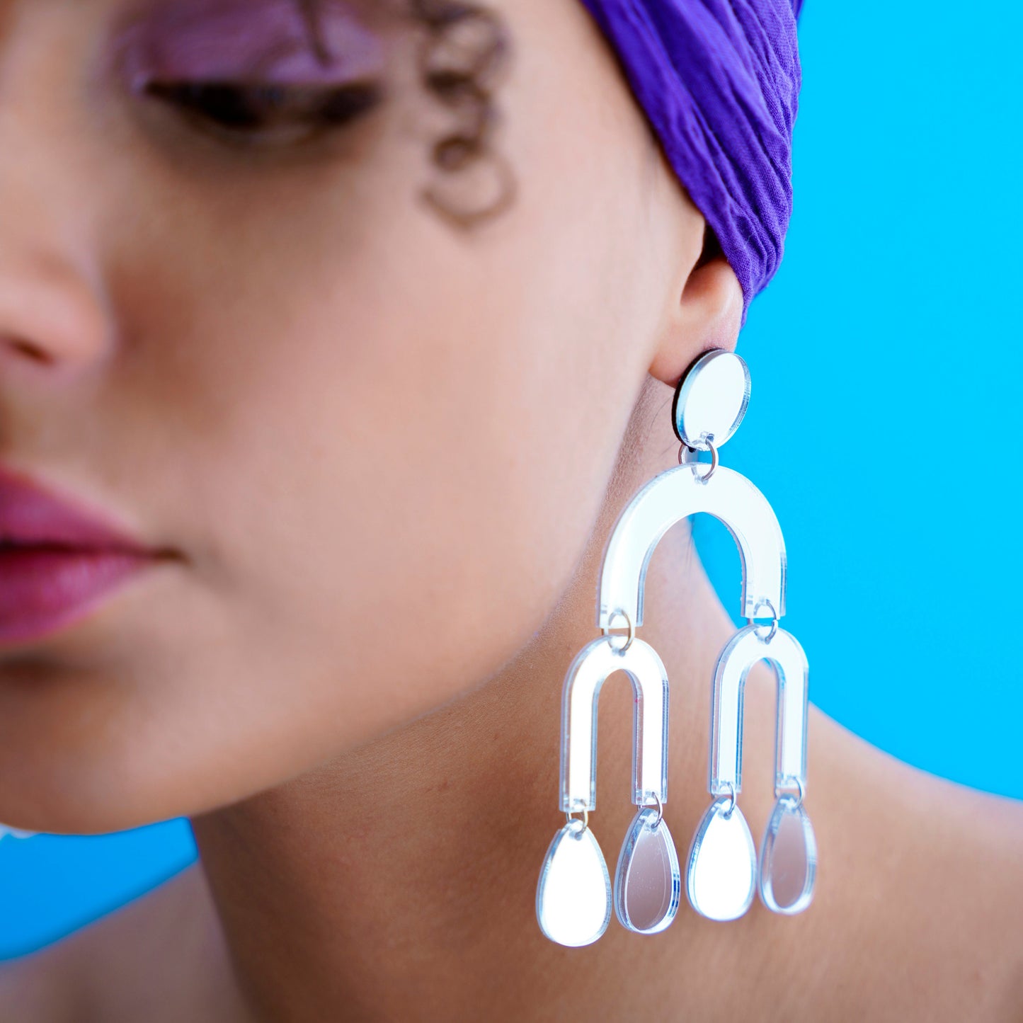 SHANTIA, Handmade Mirror Earrings with Vintage-Contemporary Elegance for Girls and Women