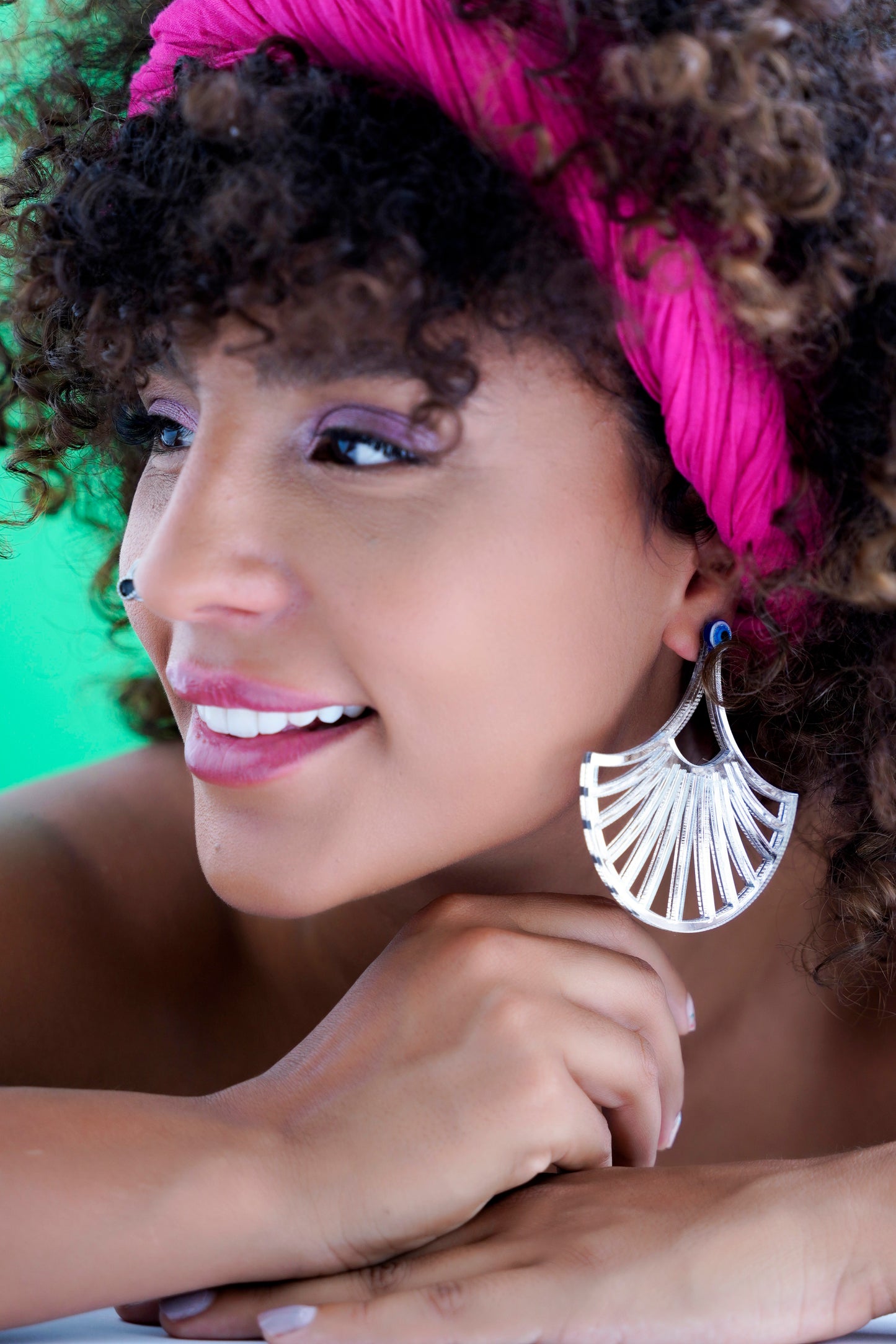CAMELLIA, Handmade Mirror Earrings with Vintage-Contemporary Elegance for Girls and Women