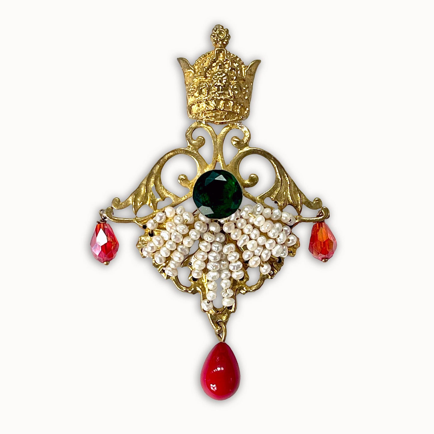 FARAH, Majestic Persian Crown-Inspired Pearl Earrings for All Occasions