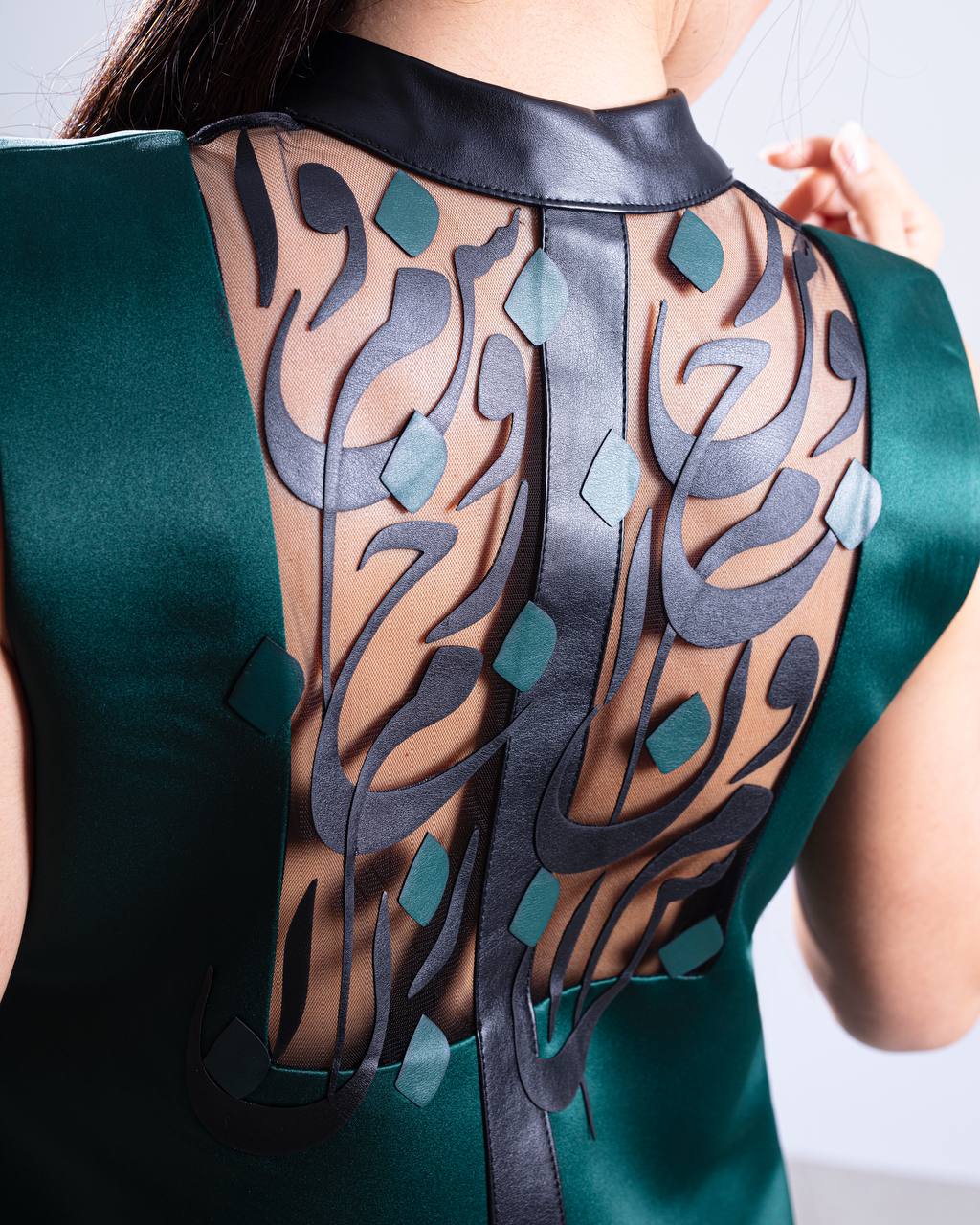 "Calligraphy Satin Dress" by Baharnaz