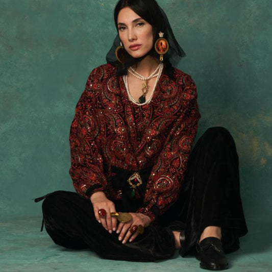 THE KING, Royal Persian Miniature Earrings With Gold-Tone Detailing