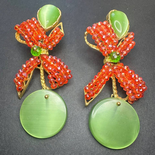 Celestial Bloom Cat's Eye Earrings