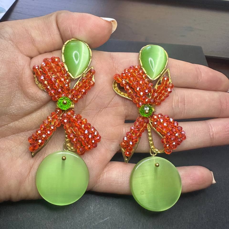 Celestial Bloom Cat's Eye Earrings