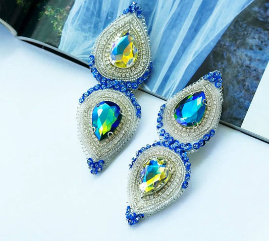 Statement Crystal Beaded Drop Earrings – Sparkle Redefined