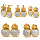 Persian Coin Earrings – Lion & Sun & Crown Design | Gold Plated Statement Earrings—- Gold Plated Persian Coin Earrings | Lion & Sun & Crown