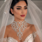 Set of Bohemian Hollow Crystal Statement Necklace for Women – Luxury Rhinestone Choker Necklace, Bridal, Wedding, Party Jewelry, Gold & Silver