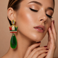 Handmade Agate Lion & Sun Earrings | Pahlavi-Inspired Persian Statement Jewelry | Baharnaz Gallery