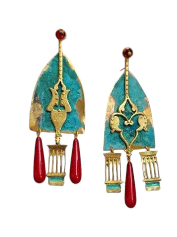 Handcrafted Oxidized Coral Earrings – Limited Edition