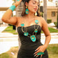 Handmade set of limited edition oxidized necklaces , ring, earrings and bracelets