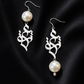 Handmade Persian Love Earrings with Pearls | Silver Plated Statement Jewelry