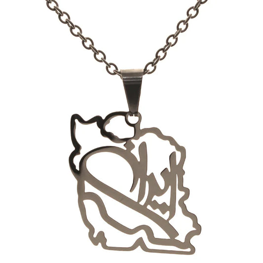 Persian Gulf iran iranian map necklace Earrings Set