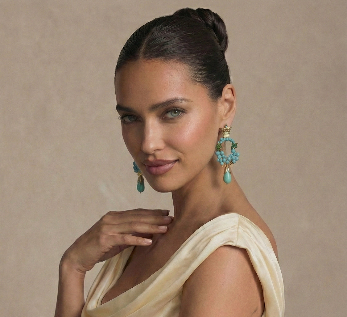 Handmade pahlavi crown earrings earrings ,