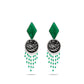 Handmade The Green Jade in set of Necklace and earrings
