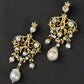 MEHREGAN, Gold-Plated Verdant Vine Ruby Chandelier Earrings