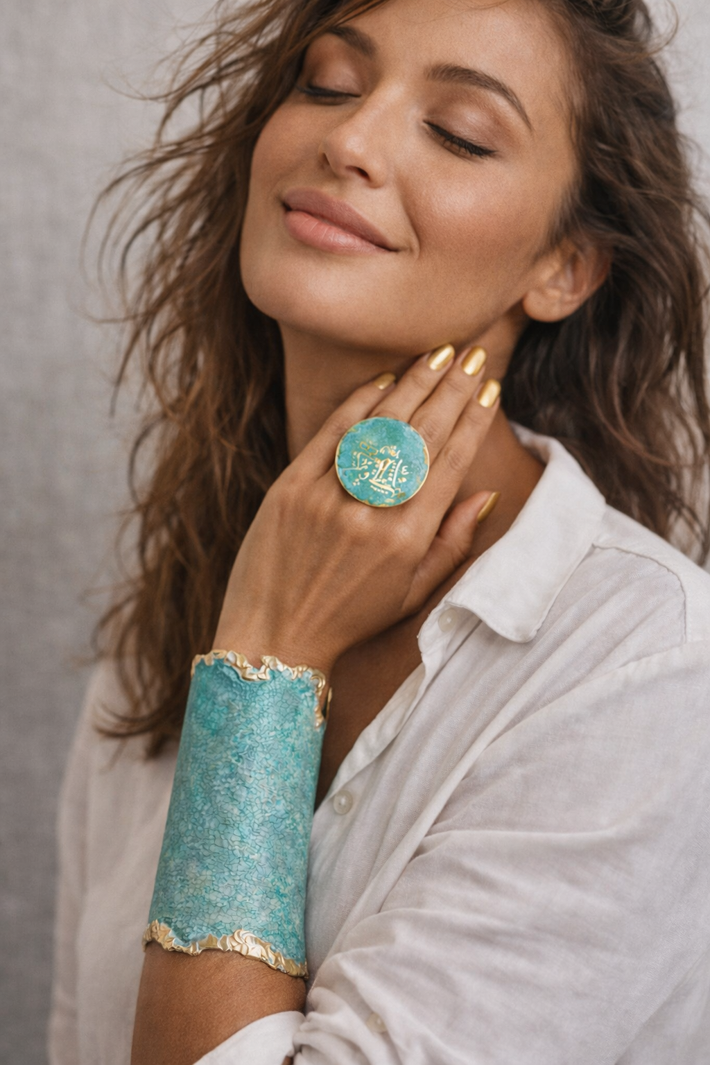 Handmade set of limited edition oxidized necklaces , ring, earrings and bracelets