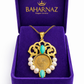 Handmade unique limited edition coin necklace inspired by Pahlavi. Turquoise stone.