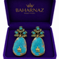 Handmade Blue Oxidized & Earrings – Luxury Turquoise Statement Jewelry