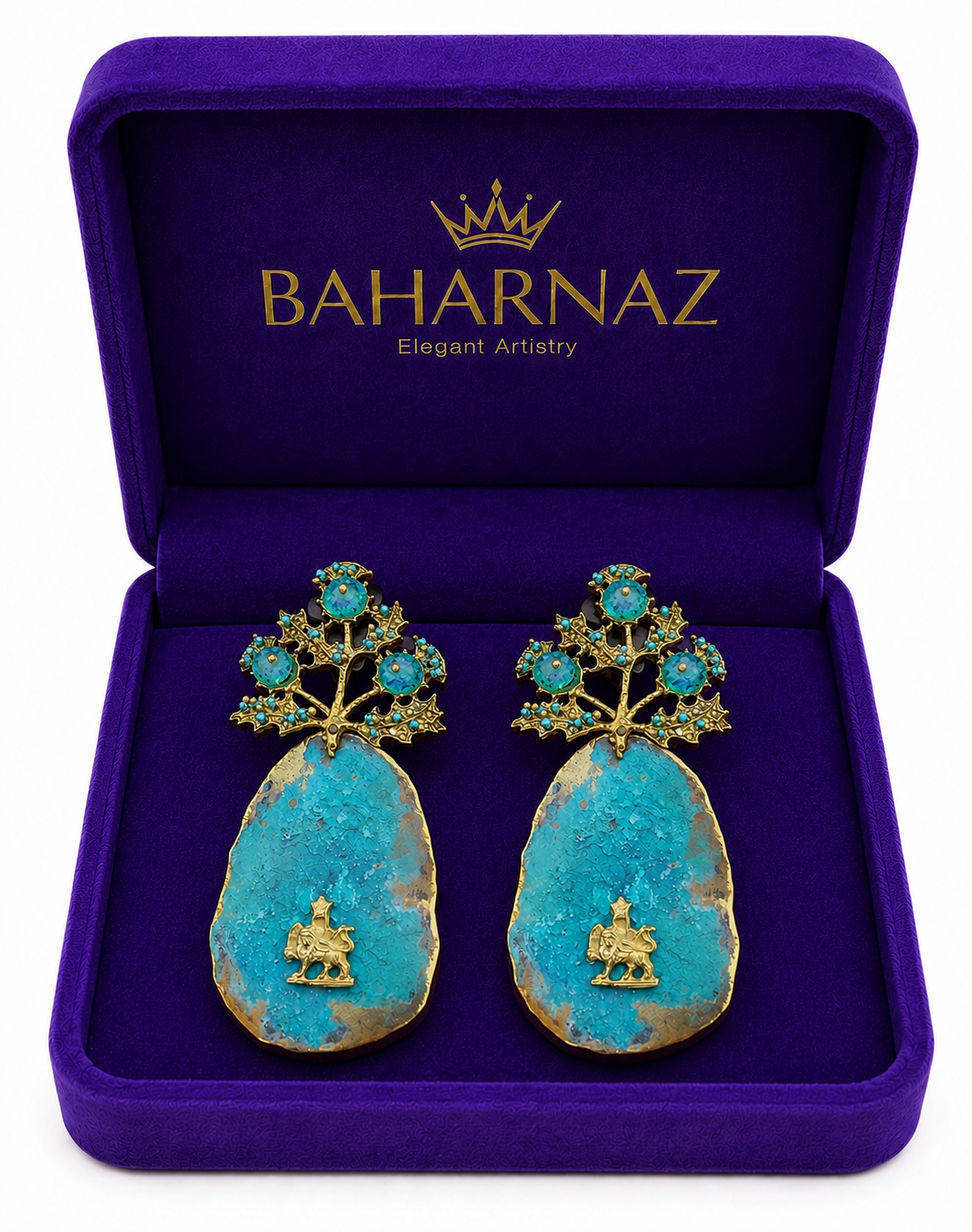 Handmade Blue Oxidized & Earrings – Luxury Turquoise Statement Jewelry