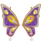 Handcrafted Butterfly Statement Earrings – Purple, Yellow & Beaded Shine