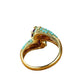 Vintage Gold Snake-Inspired Ring with Turquoise & Amethyst CZ – Statement Women’s Ring