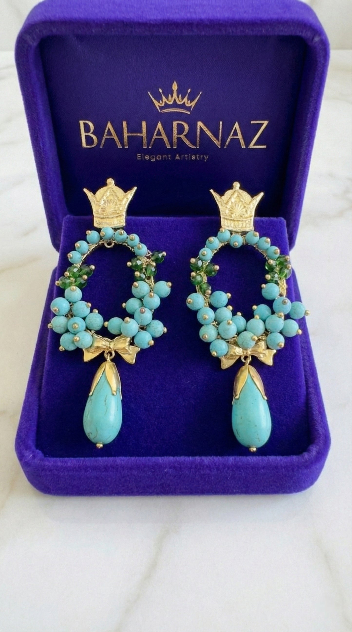 Handmade pahlavi crown earrings earrings ,