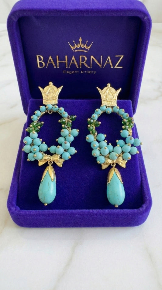 Handmade pahlavi crown earrings earrings ,