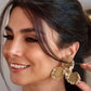 Handmade Brass & Silver Earrings with Cultured Pearls – Unique Statement Jewelry
