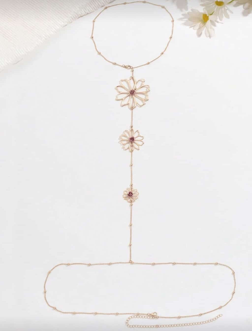 1pc Minimalist Floral Fashion Elegant Backless Waist Chain Suitable For Summer Wear