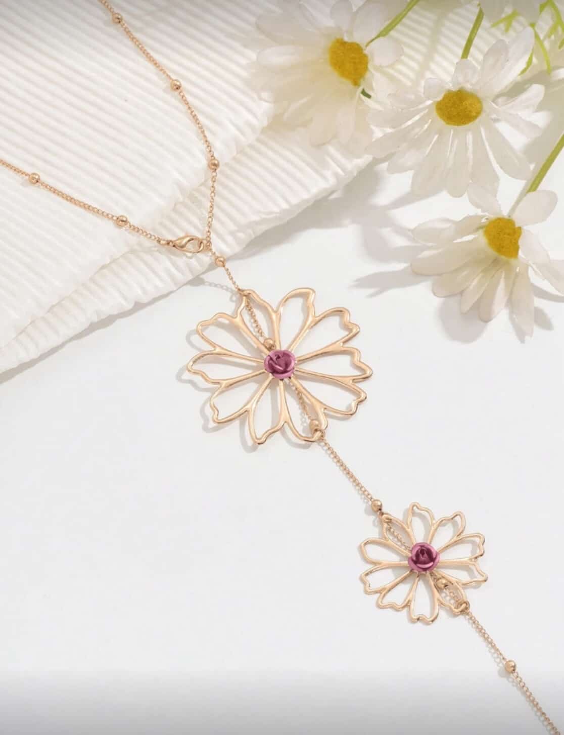 1pc Minimalist Floral Fashion Elegant Backless Waist Chain Suitable For Summer Wear