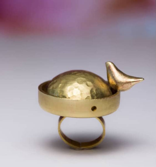 Handmade Brass Bird Ring Morghe Eshgh – Artistic Jewelry