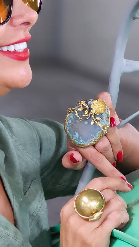 Emerald Bloom Agate Ring