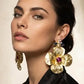 Set of Handmade floral jewelry with natural pearl and Swarovski crystal