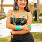 Handmade set of limited edition oxidized necklaces , ring, earrings and bracelets