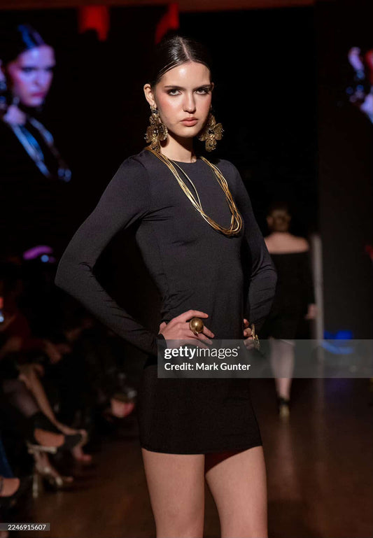 Atlas Handmade Statement Earrings – Black Shell & Swarovski Crystals