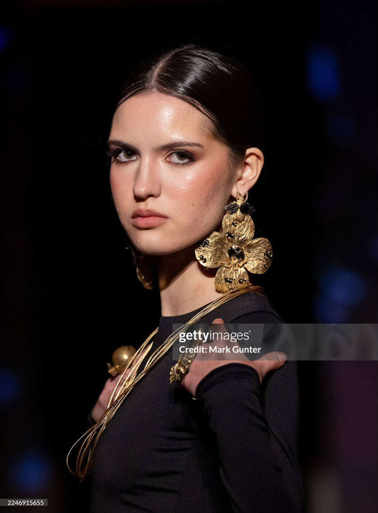 Atlas Handmade Statement Earrings – Black Shell & Swarovski Crystals