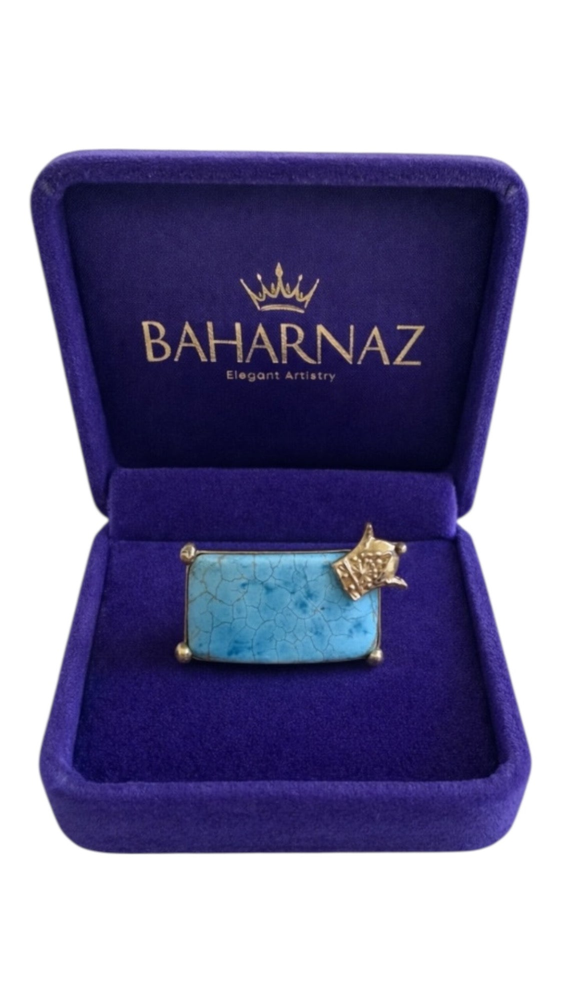 Turquoise handmade crown ring