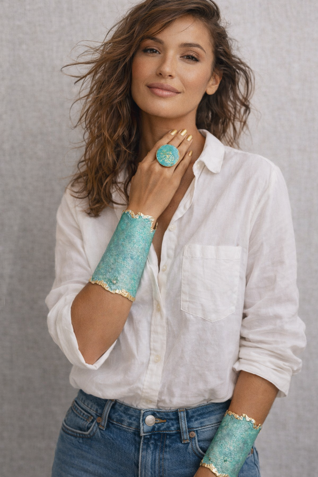 Handmade set of limited edition oxidized necklaces , ring, earrings and bracelets