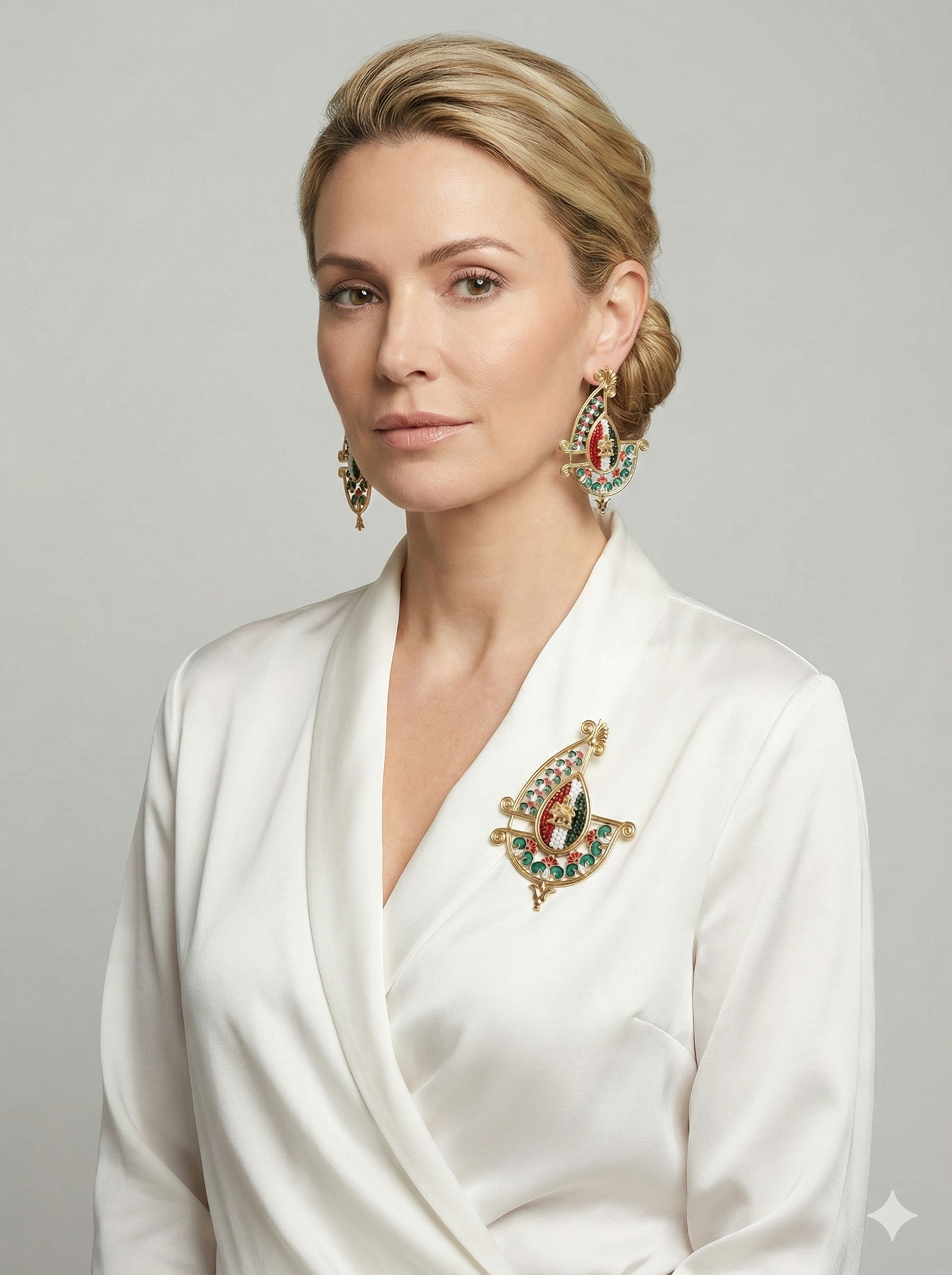 Iran Handmade earrings with Lion and sun sign