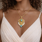 Handmade unique limited edition coin necklace inspired by Pahlavi. Turquoise stone.