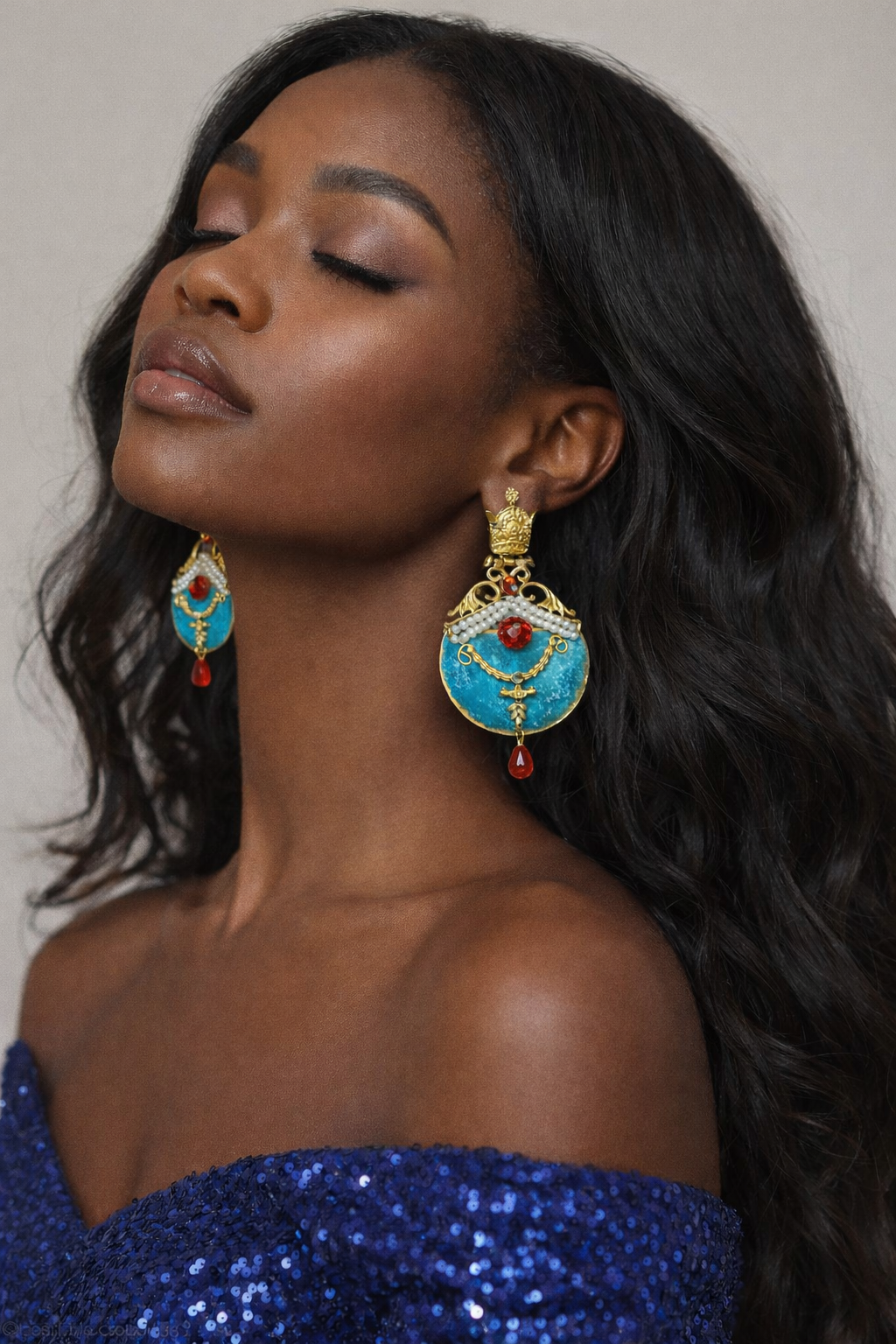 THE QUEEN OF FAIRY TALES, Celestial Azure Drop Earrings For Girls and Women
